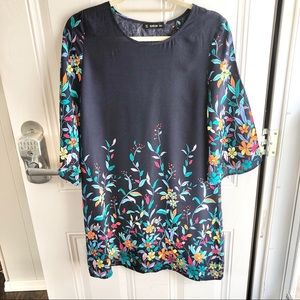 Shein Navy floral Rayon women’s dress. Size M